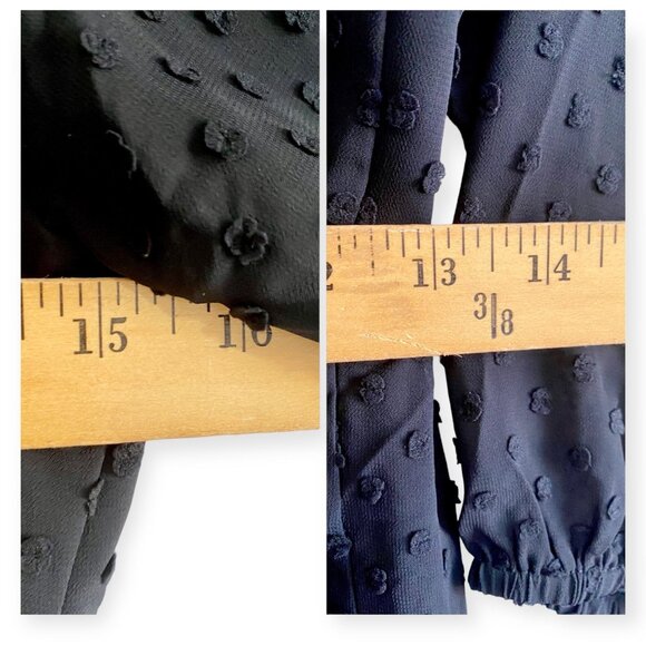 J.Crew Swiss Dot Tiered Midi Dress Black Long Sleeve Sheer Size 2 NWT - Picture 14 of 16